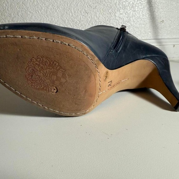 Vince Camuto Dark Blue Leather Booties with Zipper - Picture 6 of 7